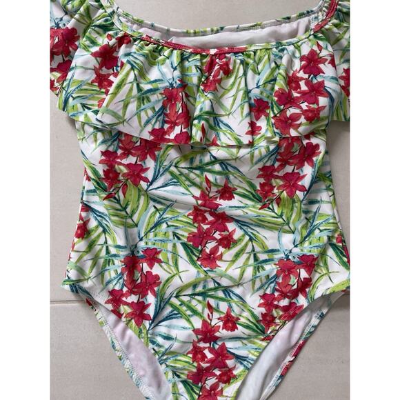 Cabana Del Sol Swim One Piece Swimsuit Multicolor Floral Swimwear - Picture 5 of 11